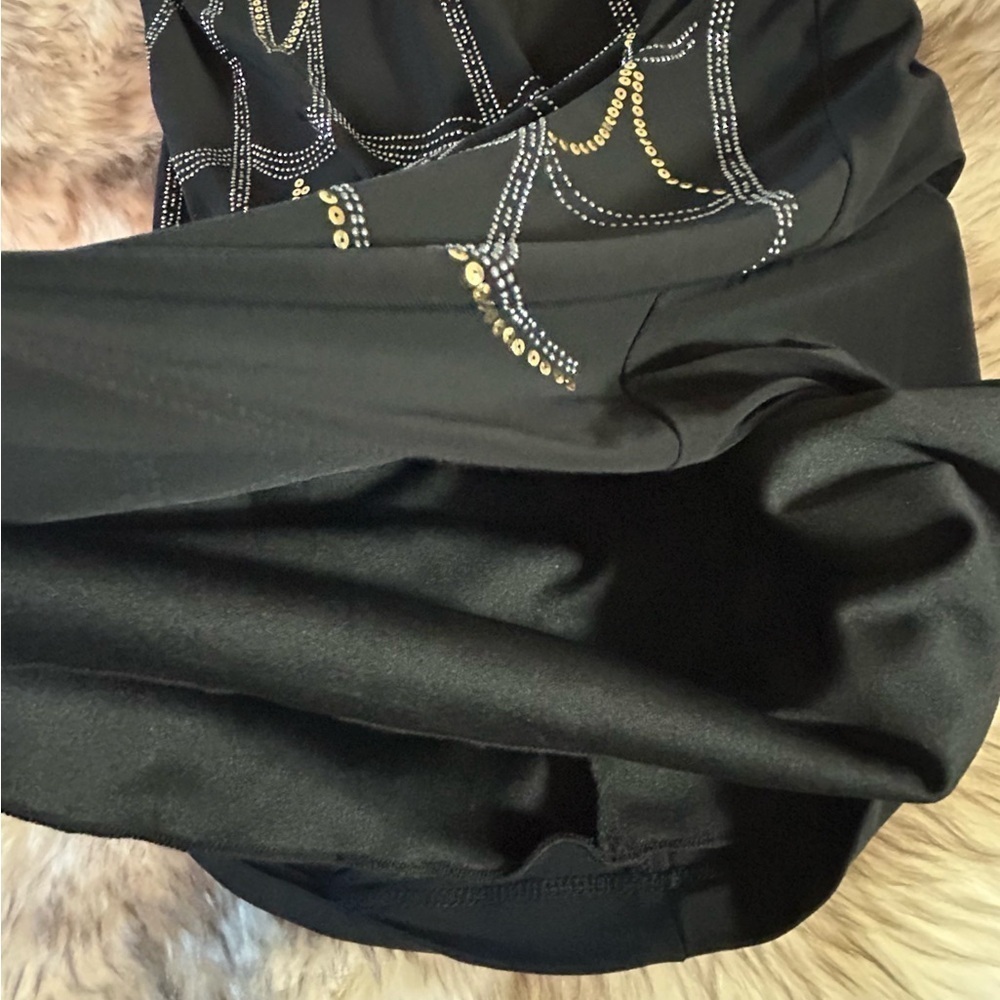 NWT Bisou Bisou Size 8 Black Tank Mini Dress with intricately designed sparkle - Picture 6 of 8